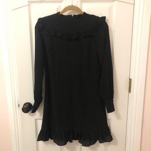 NWT Who What Wear Black Ruffle Dress
